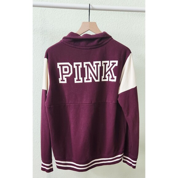 PINK Maroon jersey logo half-zip sweatshirt - Picture 6 of 6